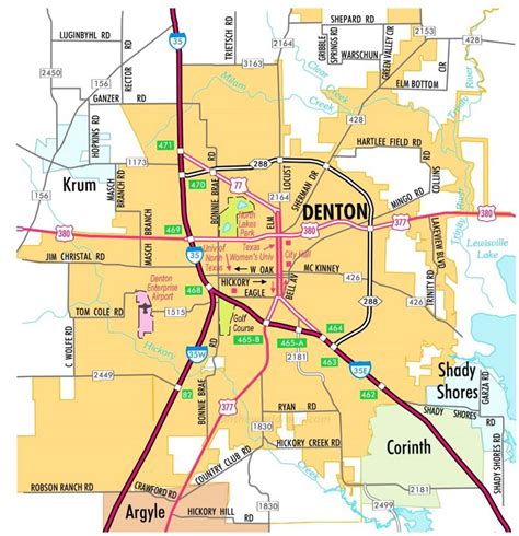 city of denton map